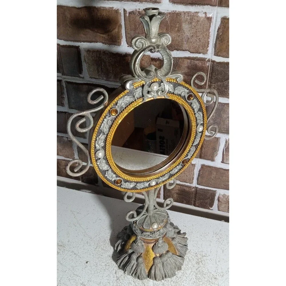 Vintage Victorian Cast iron Vanity Mirror